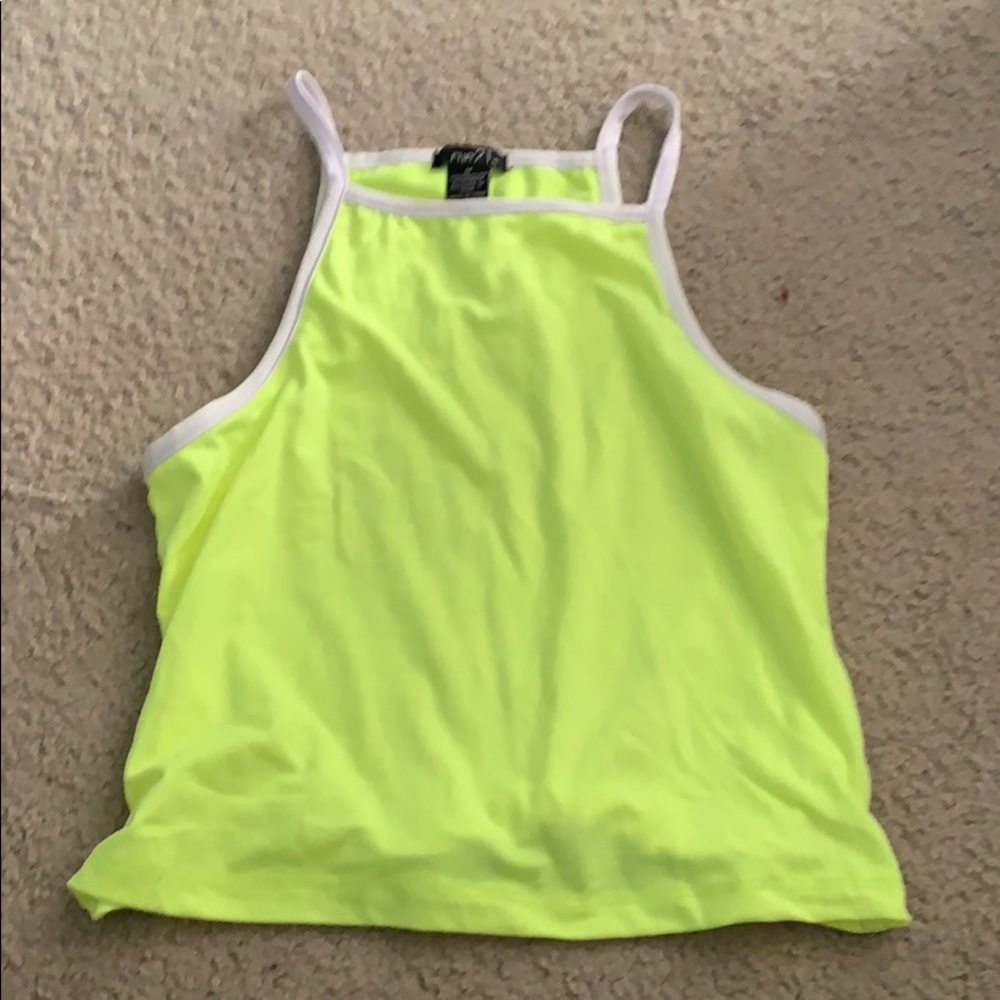 Neon yellow Tank with white outline
